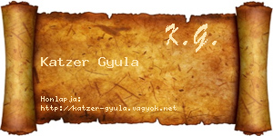 Katzer Gyula névjegykártya