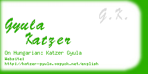 gyula katzer business card